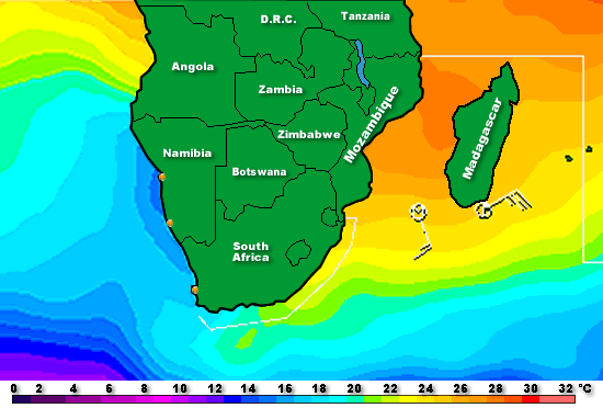 moon surface temperature. Sea Surface Temperature South