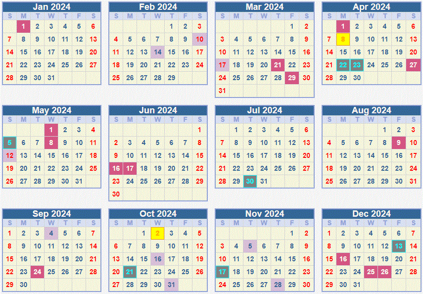 Suu Calendar 2024 - Martin Printable Calendars