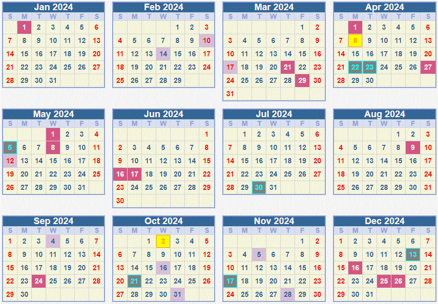 CALENDAR 2024: School terms and holidays South Africa