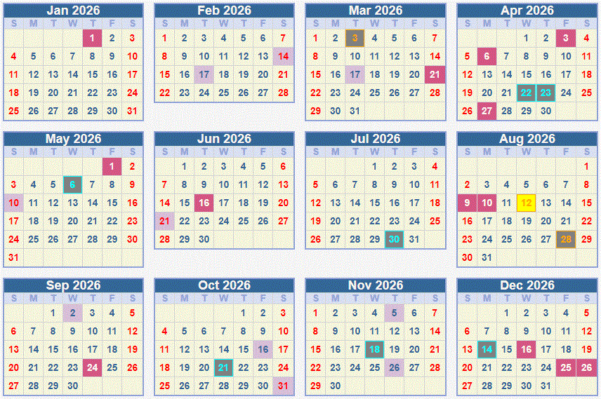 Calendar 2026