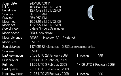 Moon Details from Weather-Display